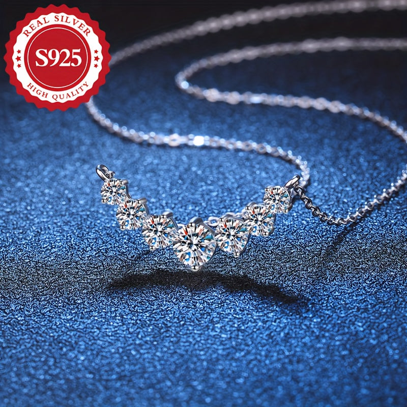 Sparkling Zirconia Pendant Necklace in 925 Silver